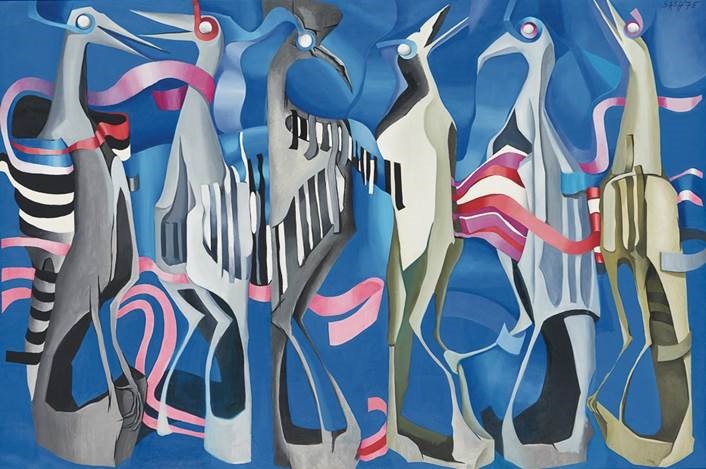 **WALL (Past Modern) – Cecily Sash ‘Birds’ (from the Migration series) 1975**