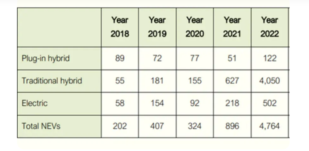 **Figure 2: Increase in NEV sales from 2018 to 2022**